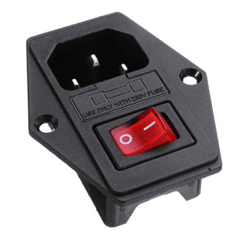 Ổ cắm 3 chấu AC 250V-10A tích hợp công tắc cầu chì