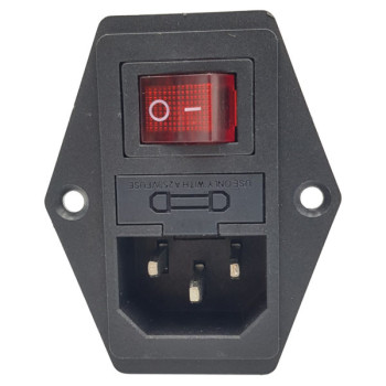 Ổ cắm 3 chấu AC 250V-10A tích hợp công tắc cầu chì