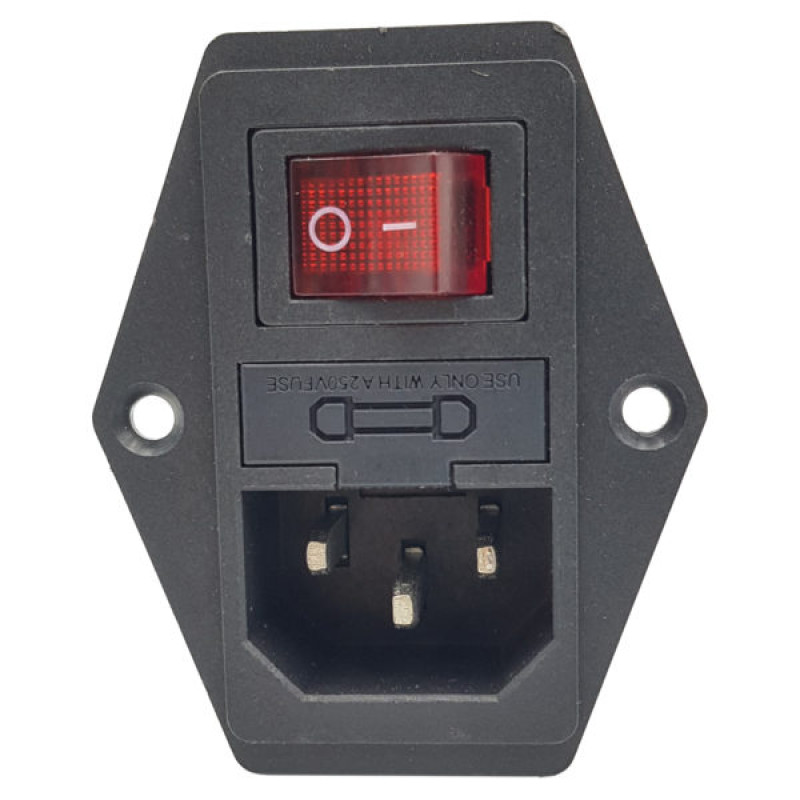 Ổ cắm 3 chấu AC 250V-10A tích hợp công tắc cầu chì Ổ cắm 3 chấu AC 250V-10A tích hợp công tắc cầu chì