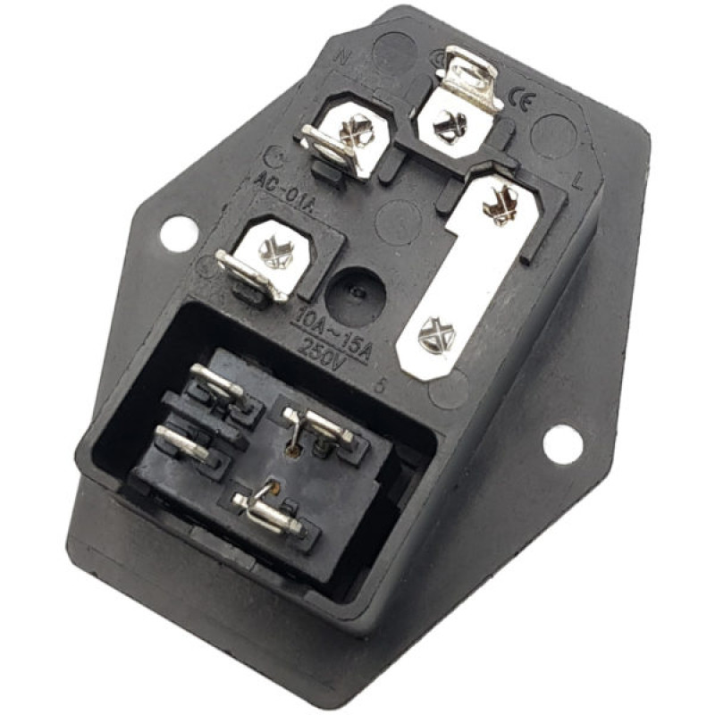 Ổ cắm 3 chấu AC 250V-10A tích hợp công tắc cầu chì Ổ cắm 3 chấu AC 250V-10A tích hợp công tắc cầu chì